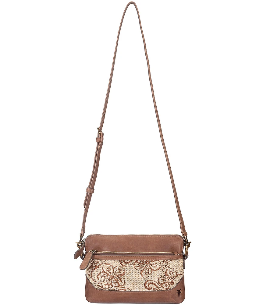 Frye Melissa Raffia Floral Wristlet Crossbody Bag