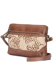 Frye Melissa Raffia Floral Wristlet Crossbody Bag