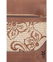 Frye Melissa Raffia Floral Wristlet Crossbody Bag