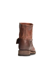 Frye Veronica Leather Buckle Moto Booties