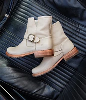 Frye Veronica Leather Buckle Moto Booties