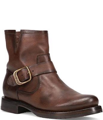 Frye Veronica Leather Buckle Moto Booties