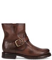 Frye Veronica Leather Buckle Moto Booties