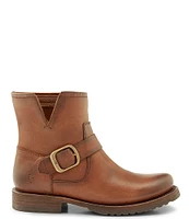 Frye Veronica Leather Buckle Moto Booties