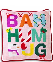 Furbish BAH HUMBUG Needlepoint Square Pillow