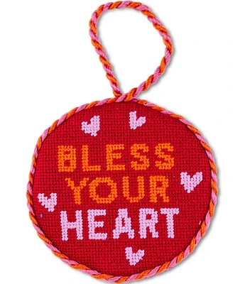 Furbish Bless Your Heart Needlepoint Ornament