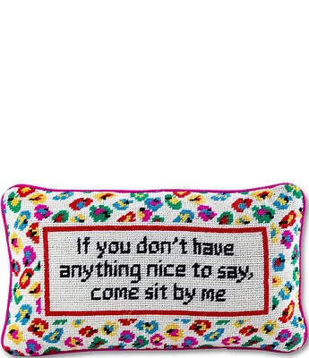 Furbish Come Sit By Me Needlepoint Pillow