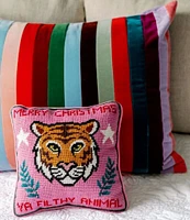 Furbish Filthy Animal Needlepoint Square Pillow