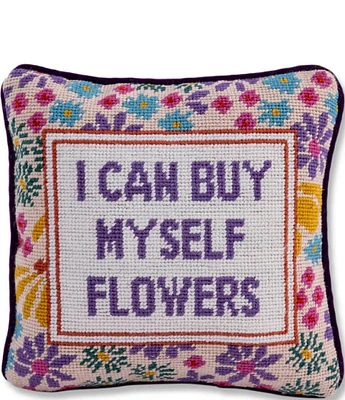 Furbish Flowers Needlepoint Pillow