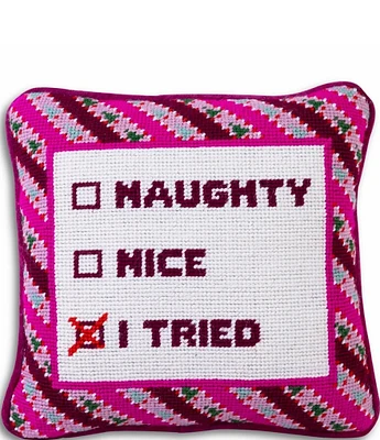 Furbish I Tried Needlepoint Pillow