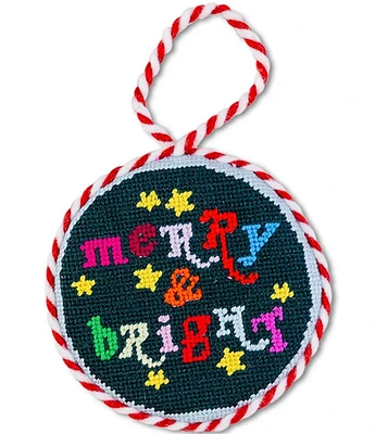 Furbish Merry & Bright Needlepoint Ornament