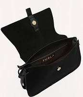 FURLA Flow Large Solid Black Top Handle Shoulder Bag