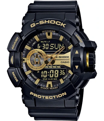 G-Shock Rotary-Dial Ana-Digi Resin and Stainless Steel World Time Watch