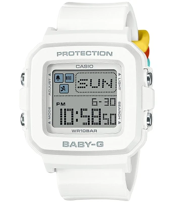 G-Shock Women's Digital White Resin Tri-Colored Accent Strap Watch