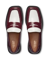 G.H. Bass Bowery Square Toe Leather Penny Loafers