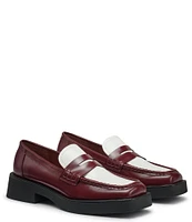 G.H. Bass Bowery Square Toe Leather Penny Loafers