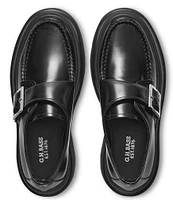 G.H. Bass Platform Derby Leather Monk Strap Buckle Detail Loafers