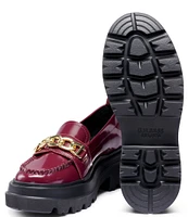 G.H. Bass Platform Lug Leather Chain Loafers