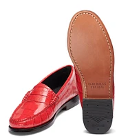 G.H. Bass Whitney Croco Weejun Leather Penny Loafers