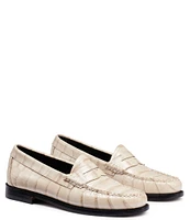 G.H. Bass Whitney Croco Weejun Leather Penny Loafers