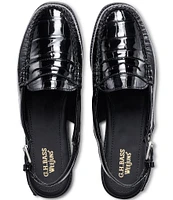 G.H. Bass Whitney Slingback Crocodile Embossed Leather Loafers