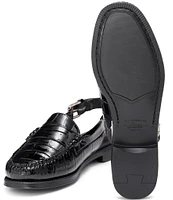 G.H. Bass Whitney Slingback Crocodile Embossed Leather Loafers