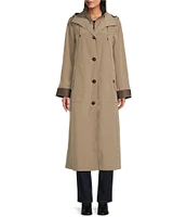 Gallery Hooded Detachable Liner Long Sleeve Stand Collar Long Raincoat