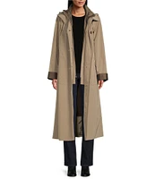 Gallery Hooded Detachable Liner Long Sleeve Stand Collar Long Raincoat