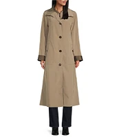 Gallery Hooded Detachable Liner Long Sleeve Stand Collar Long Raincoat