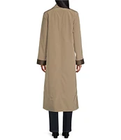 Gallery Hooded Detachable Liner Long Sleeve Stand Collar Long Raincoat