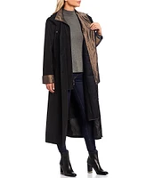 Gallery Hooded Detachable Liner Long Sleeve Stand Collar Long Raincoat