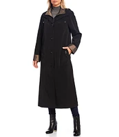 Gallery Hooded Detachable Liner Long Sleeve Stand Collar Long Raincoat