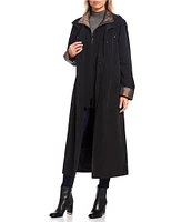 Gallery Hooded Detachable Liner Long Sleeve Stand Collar Long Raincoat