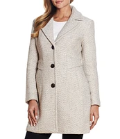 Gallery Single Breasted Water Resistant Basket Weave Textured Wool Blend Peacoat