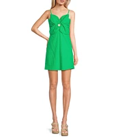 GB 3D Woven Flower Sleeveless Mini Dress