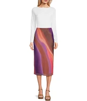 GB Abstract Mesh Midi Skirt