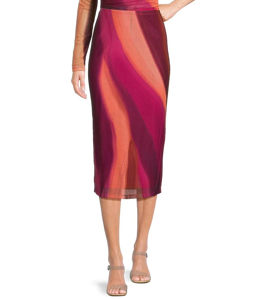 GB Abstract Mesh Midi Skirt