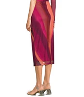 GB Abstract Mesh Midi Skirt