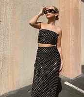 GB Allover Coordinating Rhinestone Midi Skirt