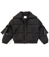 GB Big Girls 7-16 Bow Sleeve Puffer Jacket