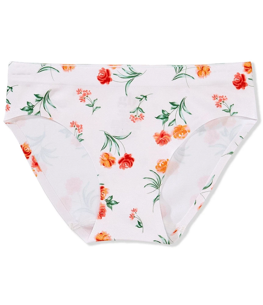 GB Big Girls 6-16 Peachy Bouquet Floral Print Seamfree Bonded Bikini Panties
