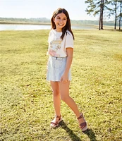 GB Big Girls 7-16 Asymmetrical Denim Mini Skort