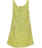 GB Big Girls 7-16 Bow Front Sleeveless Eyelet Shift Dress