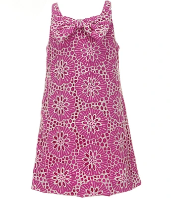 GB Big Girls 7-16 Bow Front Sleeveless Eyelet Shift Dress