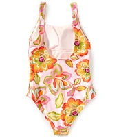 GB Big Girls 7-16 Floral Scrunch One-Piece Swimsuit