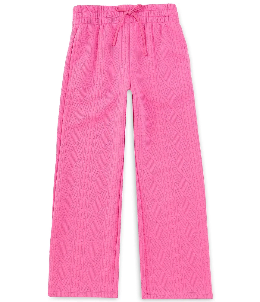 GB Big Girls 7-16 Full Length Cable Knit Wide Pants