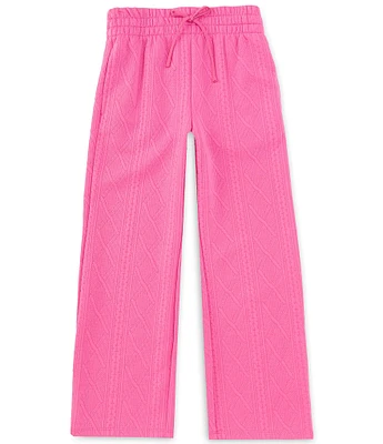 GB Big Girls 7-16 Full Length Cable Knit Wide Pants