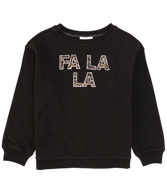 GB Big Girls 7-16 Long Sleeve Fa La La Jewel Crew Pullover