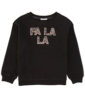 GB Big Girls 7-16 Long Sleeve Fa La La Jewel Crew Pullover