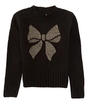 GB Big Girls 7-16 Long Sleeve Glitter Bow Sweater